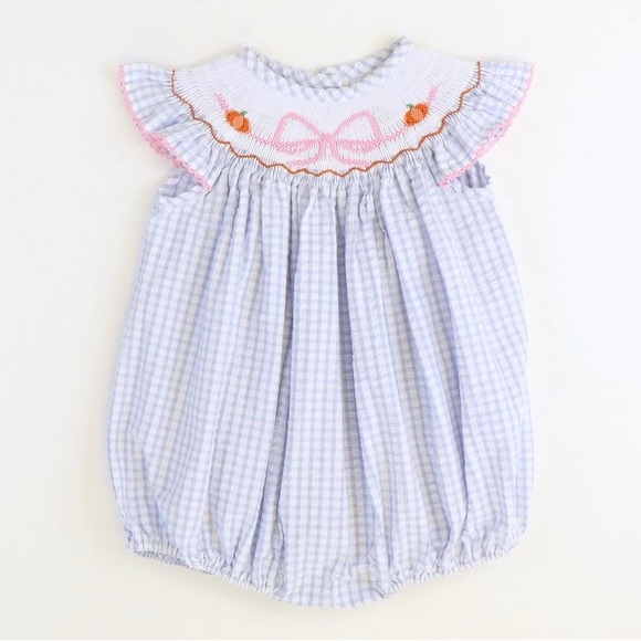 Southern Smocked Company Other - Southern Smocked Company Halloween pumpkins & bow bubble - 6m